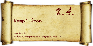 Kampf Áron névjegykártya